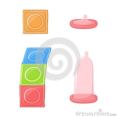 Condom and contraception Vector Illustration