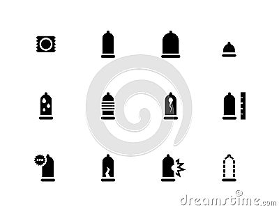 Condom and contraception icons on white background Vector Illustration