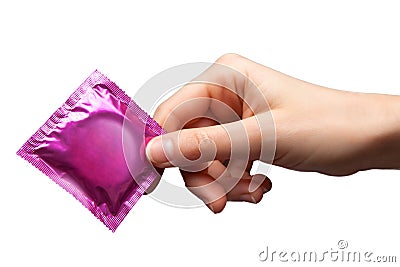 Condom in the hand Stock Photo