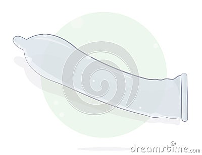 Condom Icon. Cartoon style. Vector Illustration