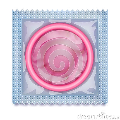 Condom isolated on white background. Vector Illustration