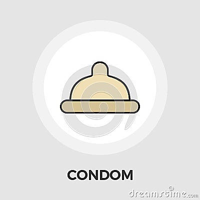 Condom Vector Flat Icon Vector Illustration
