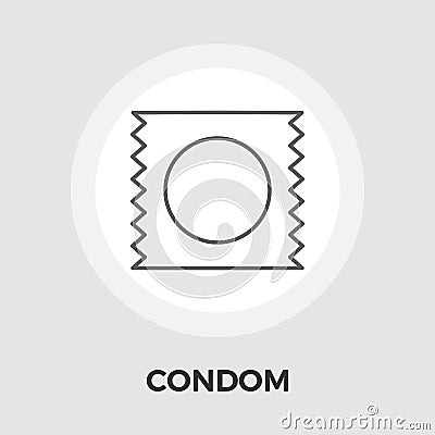 Condom Vector Flat Icon Vector Illustration