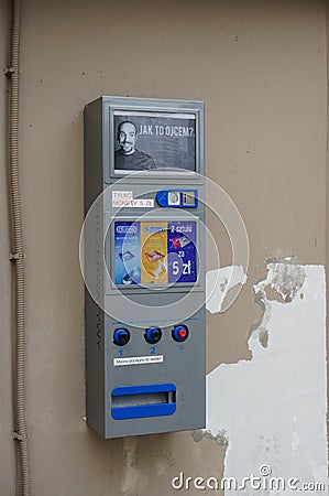 Condom vending machine Editorial Stock Photo