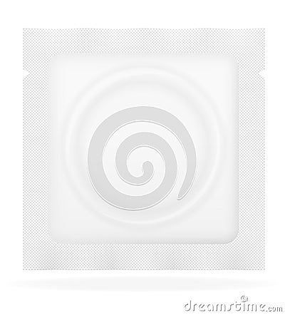 Condom in white package vector illustration Vector Illustration