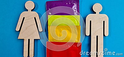 Condoms and safe way to have sex for all genders Stock Photo