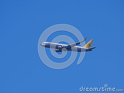 Condor aeroplane in flight in blue sky Editorial Stock Photo