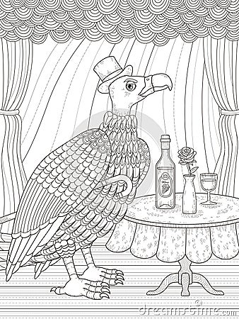 Condor gentleman coloring page Stock Photo