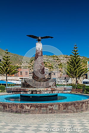Condor statue in Cabanaconde village Stock Photo
