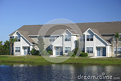 Condos on Lake Stock Photo