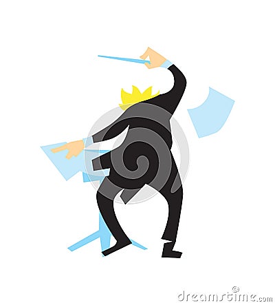 Conductor directing symphony orchestra vector Vector Illustration