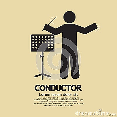 Conductor With Music Stand Symbol Vector Illustration