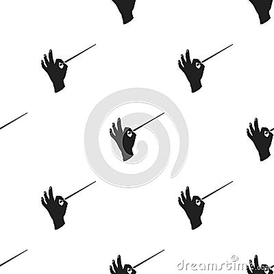 Conductor orchestra icon in black style isolated on white background. Theater pattern stock vector illustration Vector Illustration