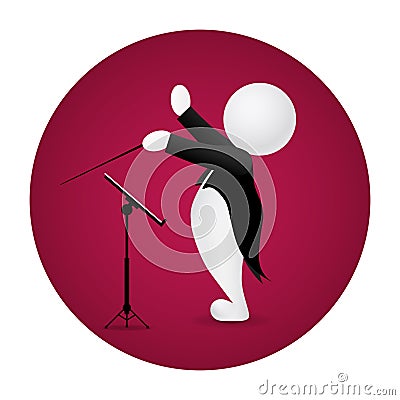 Conductor standing front music stand Stock Photo