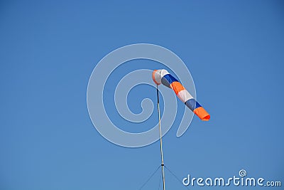 Cone fabric intended to indicate the direction and approximate wind velocity Stock Photo
