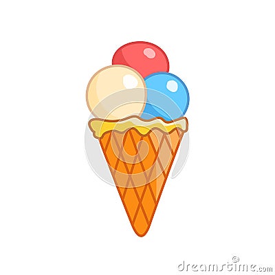 Cone icecream vector illustartion Vector Illustration