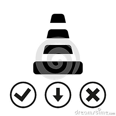 cone icon stock vector illustration flat design Vector Illustration