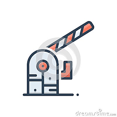 Color illustration icon for Cone, taper and traffic Cartoon Illustration