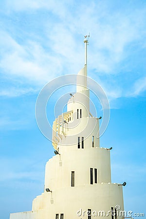 Cone monument at the artifical Murjan Island, Dammam, Saudi Arabia Stock Photo