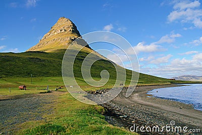 Cone mountain in Iceland Stock Photo