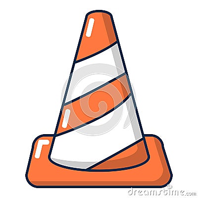 Cone road icon, cartoon style Vector Illustration