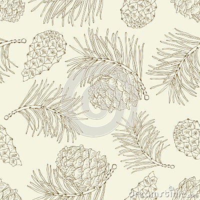 Cone seamless pattern. Vector illustration Vector Illustration