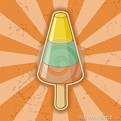 Cone Shaped Sorbet Stick Vector Illustration