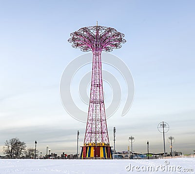 Coney Island Parachute Jump Stock Photo