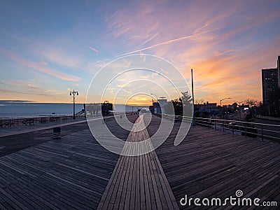 Coney Island Sunset - Brooklyn, New York Stock Photo