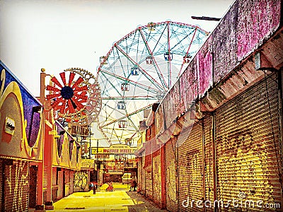 Coney Island Wonder Wheel Editorial Stock Photo
