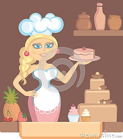 The confectioner Vector Illustration