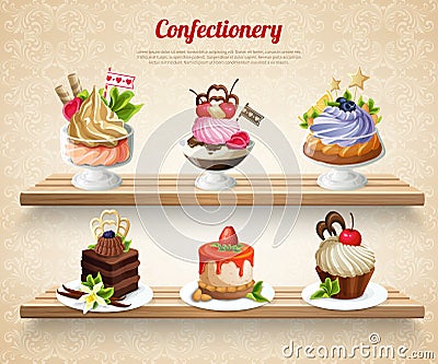 Confectionery Colorful Illustration Vector Illustration