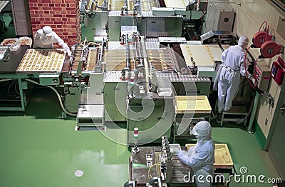 Confectionery factory on production cookie Stock Photo