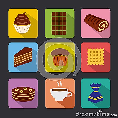 Confectionery icons Stock Photo