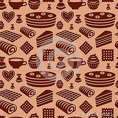 Confectionery seamless pattern Stock Photo