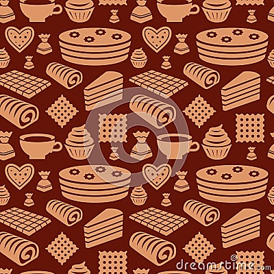 Confectionery seamless pattern Stock Photo