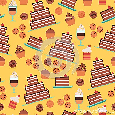 Confectionery Seamless Pattern Vector Illustration