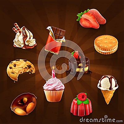 Confectionery vector icons Vector Illustration