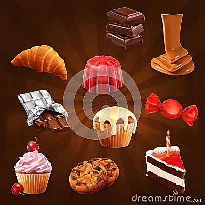 Confectionery vector icons Vector Illustration