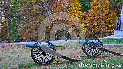 Confederate Cannons Near Virgina Mounment Stock Photo
