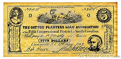 Confederate Money Stock Photo