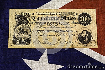 Confederate Money Stock Photo