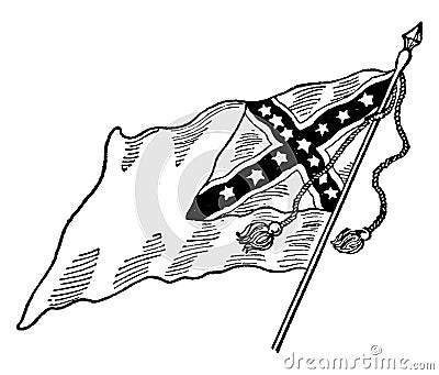 Confederate National Flag - No. 2, vintage illustration Vector Illustration