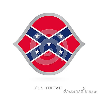 Confederate national team flag in style for international basketball competitions Vector Illustration