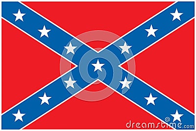 Confederate Rebel Flag Vector Illustration