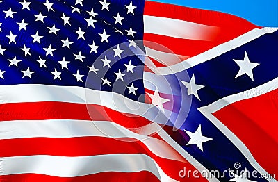Confederate States of America flag. Historical national flag of the Confederate States of America. Known as Confederate Battle, Stock Photo