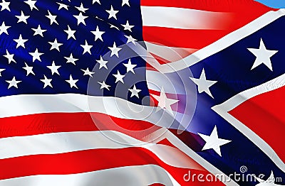 Confederate States of America flag. Historical national flag of the Confederate States of America. Known as Confederate Battle, Stock Photo