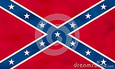 Confederate waving flag. Confederate state flag background texture Vector Illustration