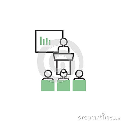 Conference colored icon. Element of business for mobile concept and web apps icon. Thin line icon for website design and developme Stock Photo