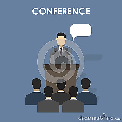 Conference design concept set Cartoon Illustration